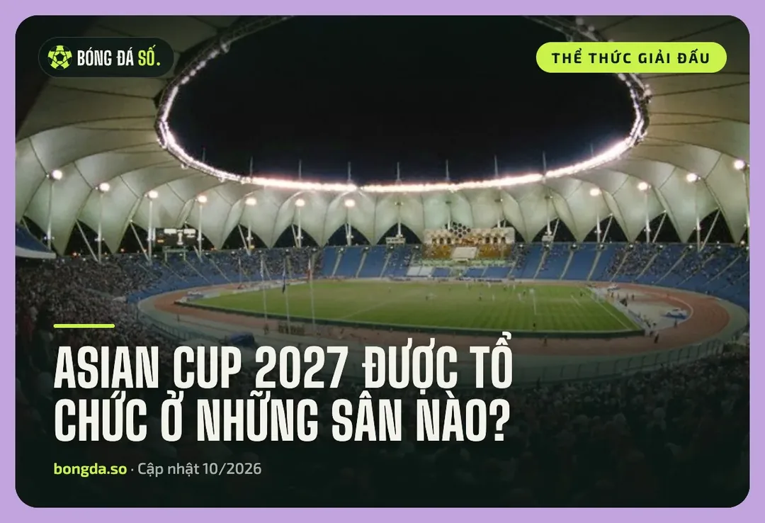 Asian Cup 2027: 24 đội, 6 bảng và cách vào vòng 16 đội 2 Sân vận động ở Riyadh, Ả Rập Xê Út, nước chủ nhà Asian Cup 2027