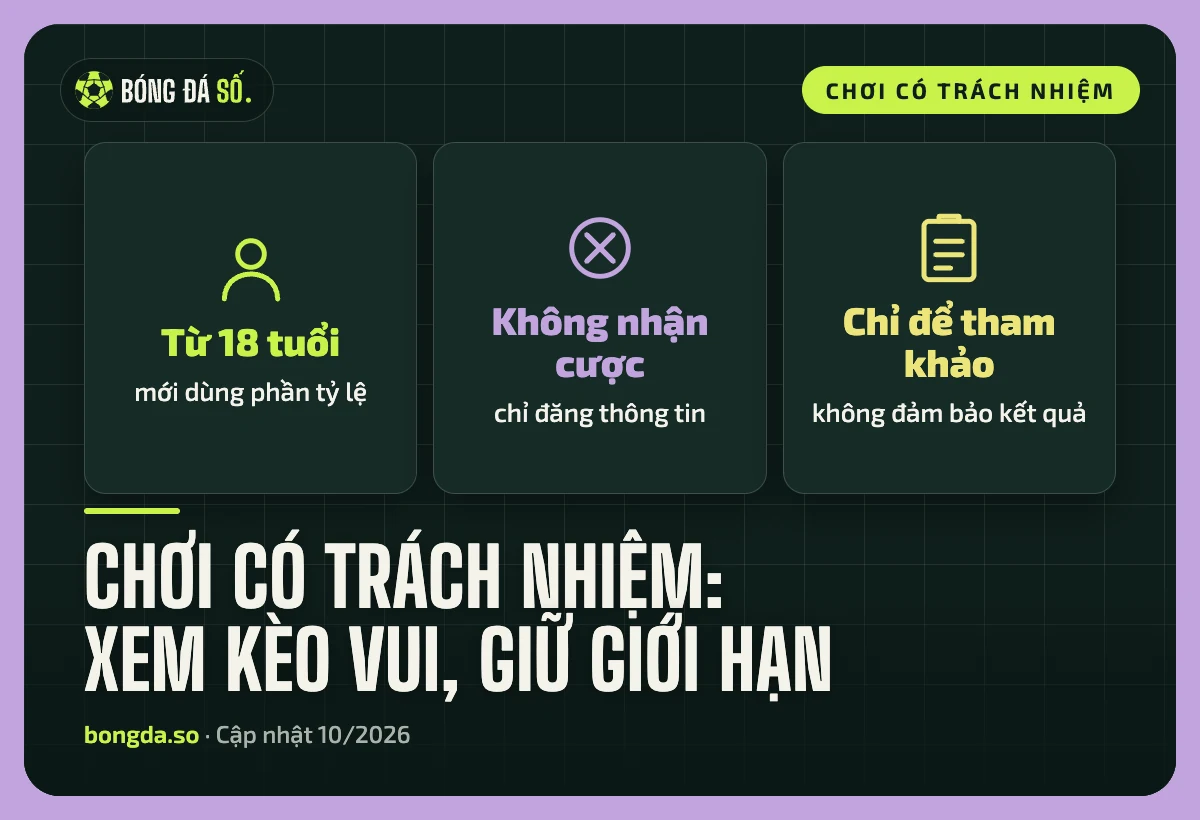 Ba điểm cốt lõi: từ 18 tuổi mới dùng phần tỷ lệ, không nhận cược và chỉ để tham khảo